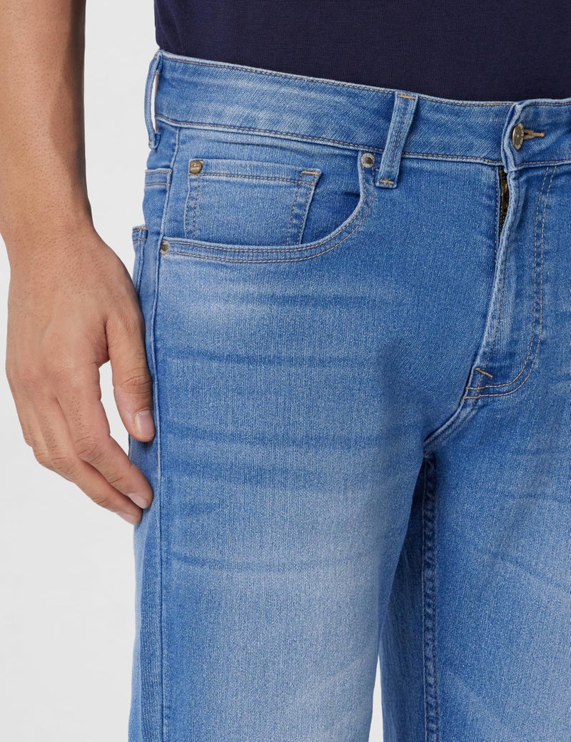 Spykar Men's Ricardo Comfort Fit Mid-Rise Mid Rise Jeans Light Blue, 32 - Image 4