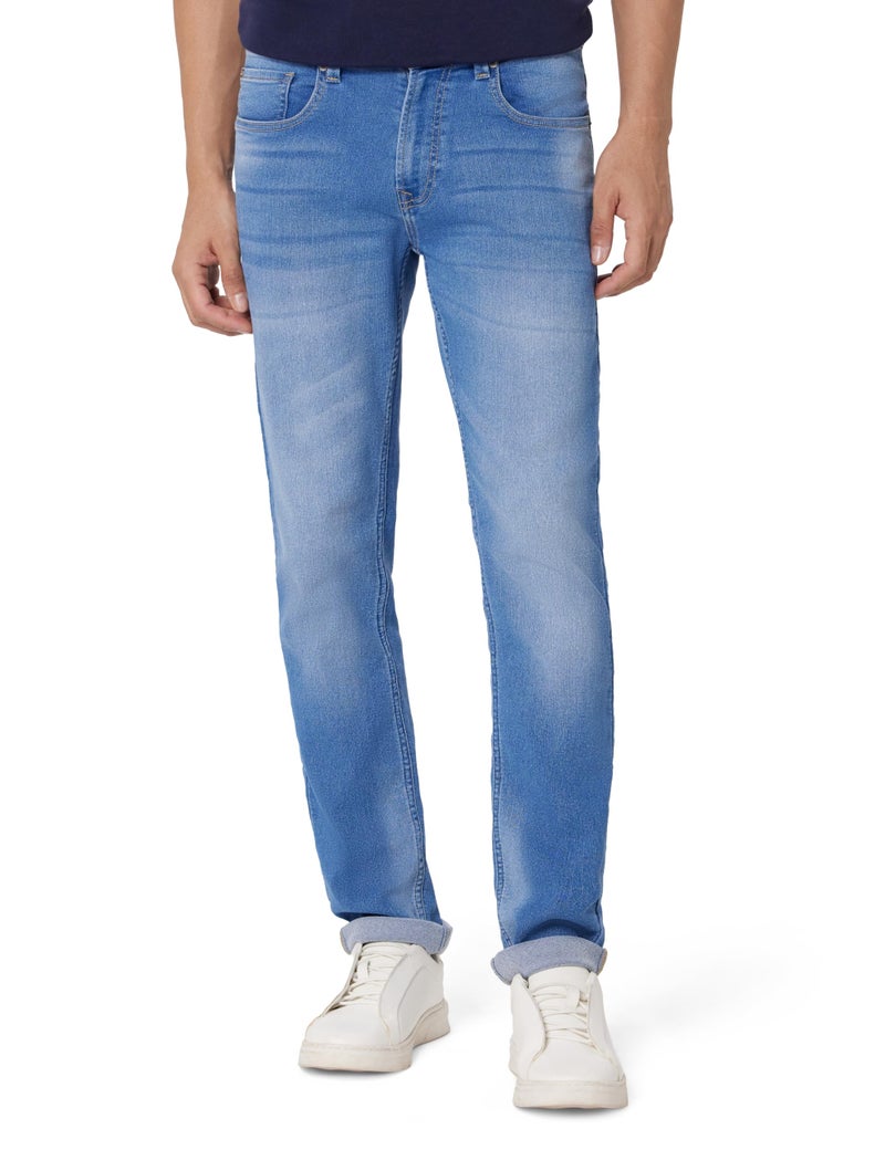 Spykar Men's Ricardo Comfort Fit Mid-Rise Mid Rise Jeans Light Blue, 32 - Image 1