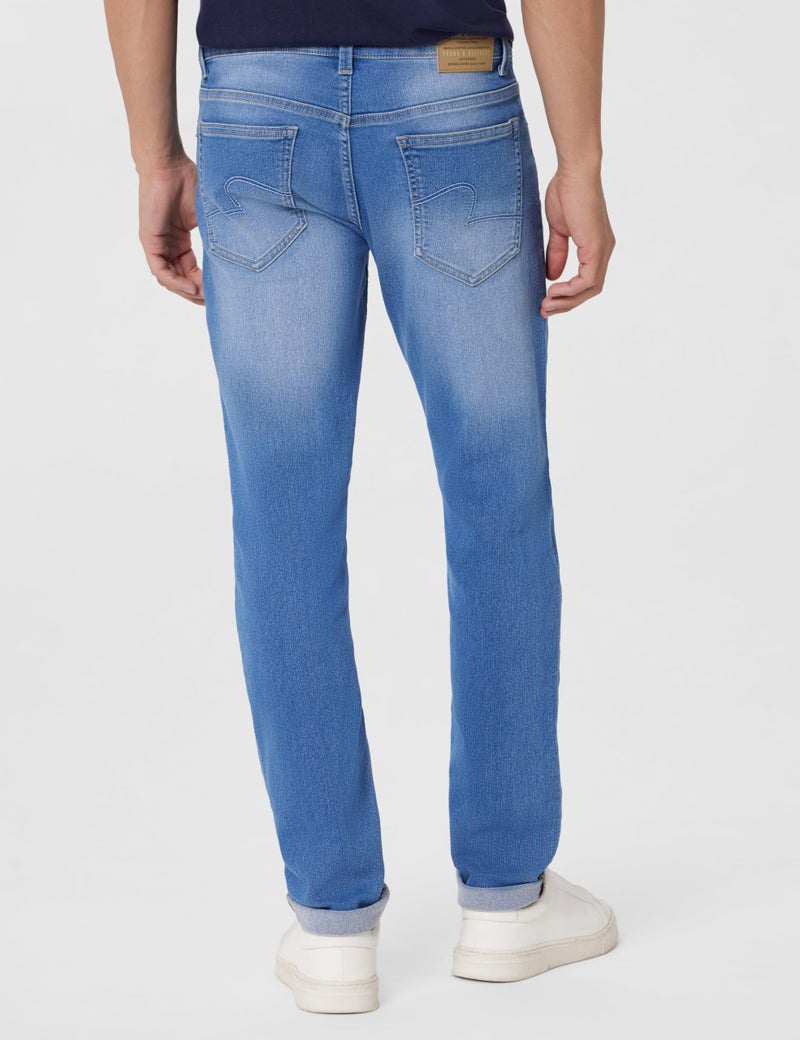 Spykar Men's Ricardo Comfort Fit Mid-Rise Mid Rise Jeans Light Blue, 32 - Image 3