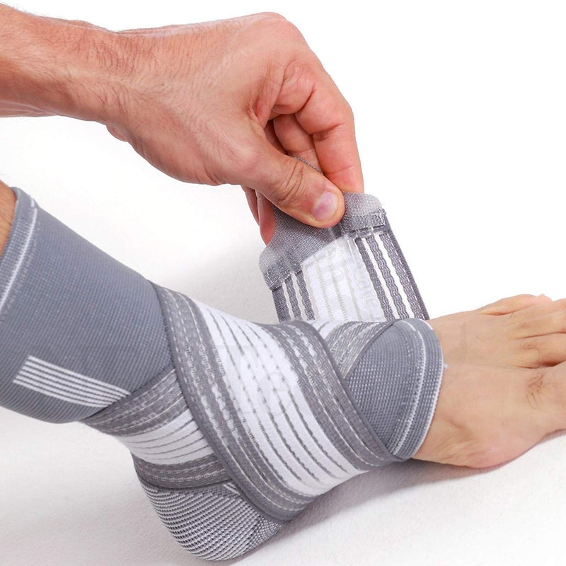 NeoTech Care Adjustable Ankle Support Brace (Gray, Size M, 1 Unit) - Image 5