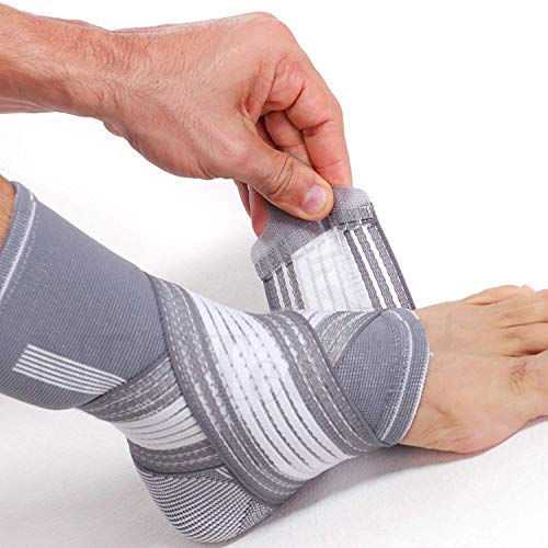 NeoTech Care Adjustable Ankle Support Brace (Gray, Size M, 1 Unit) - Image 1