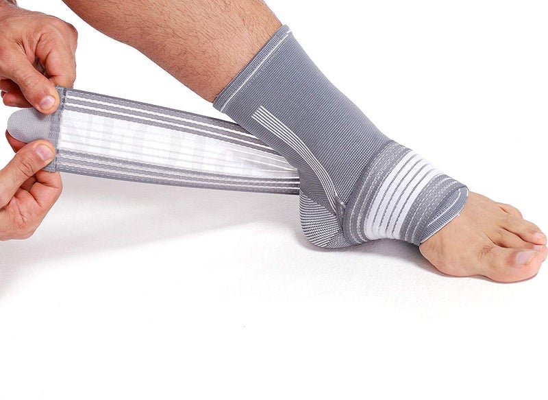 NeoTech Care Adjustable Ankle Support Brace (Gray, Size M, 1 Unit) - Image 4