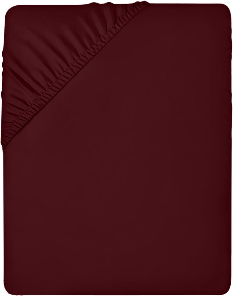 Utopia Bedding Fitted Sheet King Burgundy  Deep Pocket 14 inch 35 cm  Easy Care  Soft Brushed Microfibre Fabric  Shrinkage and Fade Resistant  Bottom Sheet