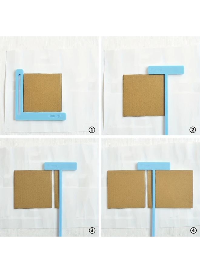 6 Pcs 5mm Plastic Multi Functional Ruler Set With Holes Ice Blue For Journal Scrapbook Notebook Covers Durable Decorative Binding Tool - Image 5
