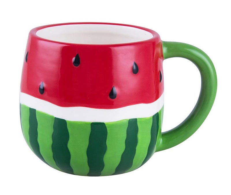 123Arts Coffee MugWatermelon Fruit Shape Ceramic Coffe Mug Teacup Milk Cup Oatmeal Cup