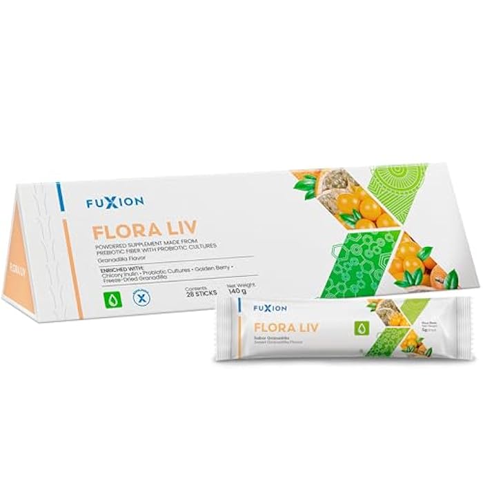 FuXion Flora Liv | Probiotic Drink | Probiotics for Women and for Men | Gut Health | Helps Mantain Balance of the Instestinal Flora | Lactobacillus and Bifidobacterium | Sweet Granadilla Flavor | 28u - Image 1