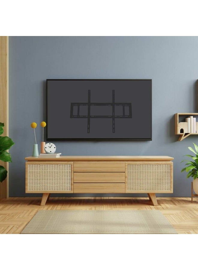 النجم الرئيسي حامل حائط ثابت للتلفزيون Prime Star PM 75FW لأجهزة التلفزيون LED/LCD/OLED/المنحنية مقاس 40-98 بوصة، رفيع ومنخفض، لون أسود غير لامع، يدعم حتى 65 كجم، بحد أقصى VESA 700x500 مم، متضمن مستوى الفقاعة - Image 2