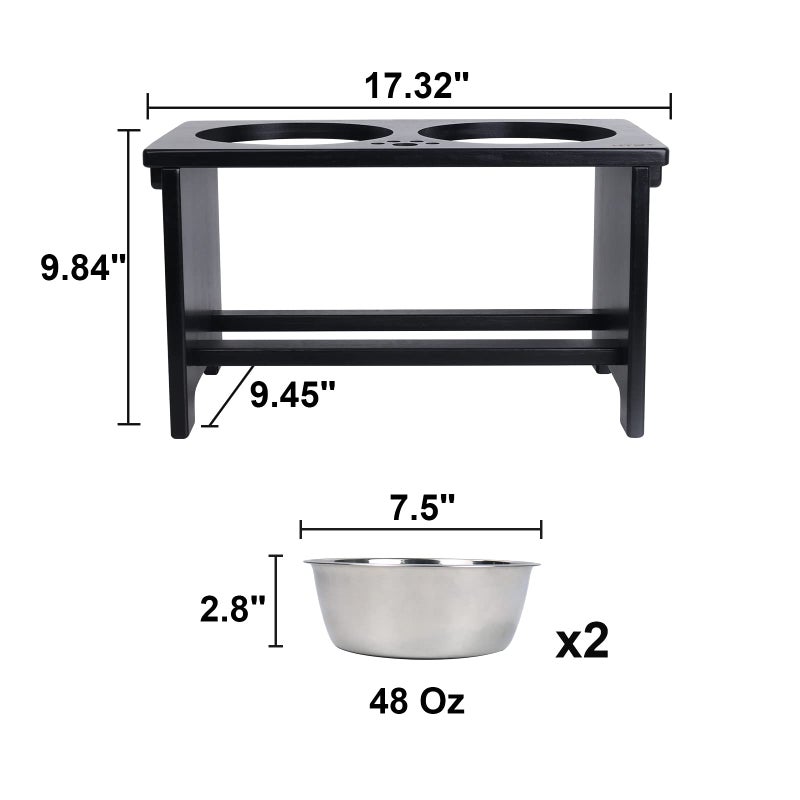 HTB Elevated Dog Bowls,Raised Dog Bowl Stand with 2 Stainless Steel Bowls,Elevated Raised Dog Bowls for Large Medium Small Sized Dogs - Image 5