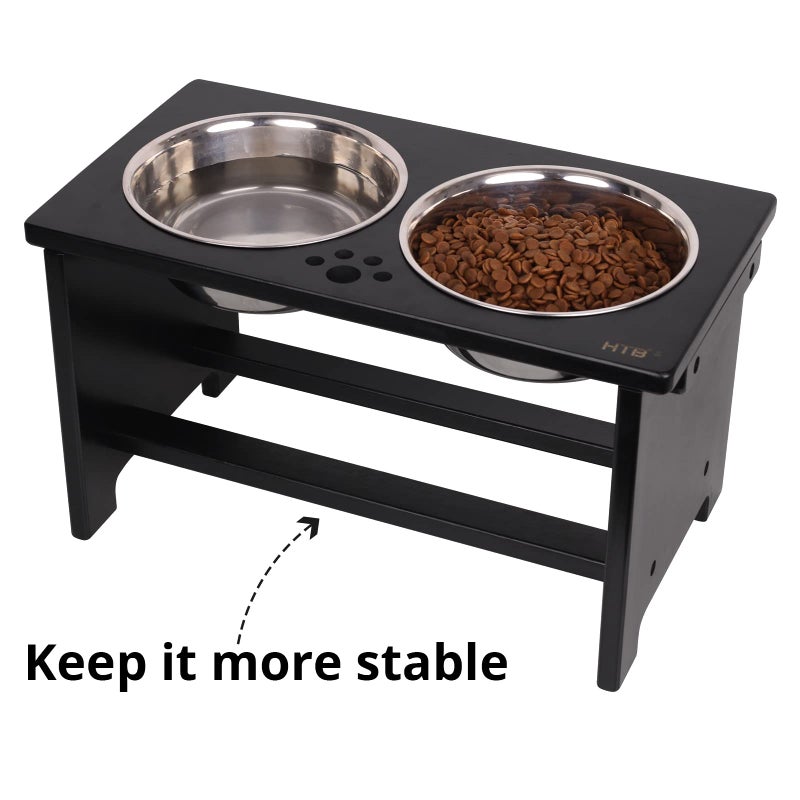 HTB Elevated Dog Bowls,Raised Dog Bowl Stand with 2 Stainless Steel Bowls,Elevated Raised Dog Bowls for Large Medium Small Sized Dogs - Image 4