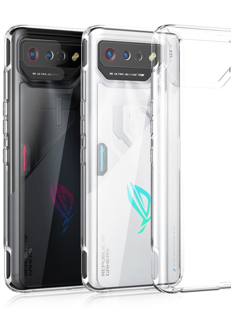 Excefore Transparent Hybrid Case for ASUS ROG Phone 7/7 Ultimate, Clear Hard Back + Soft TPU Bumper, Shockproof Phone Cover - Image 1