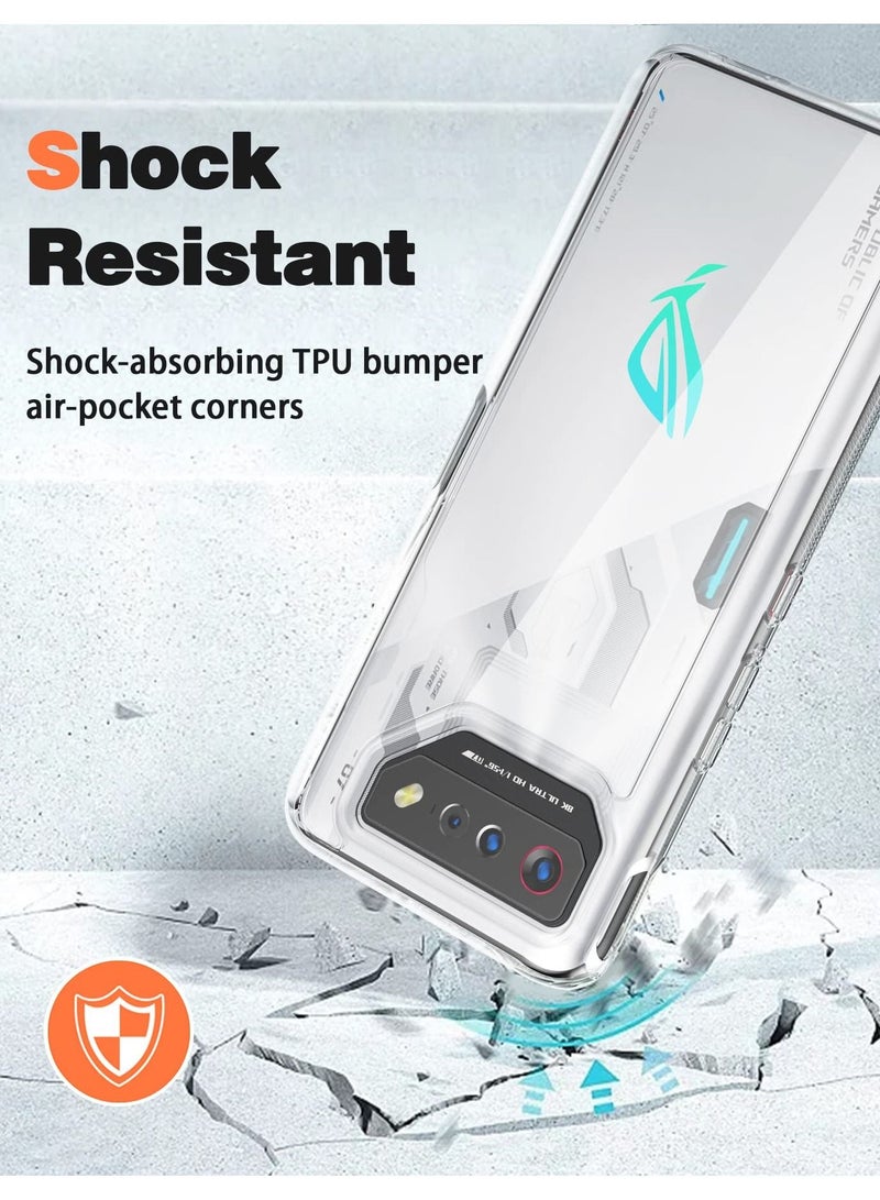 Excefore Transparent Hybrid Case for ASUS ROG Phone 7/7 Ultimate, Clear Hard Back + Soft TPU Bumper, Shockproof Phone Cover - Image 4