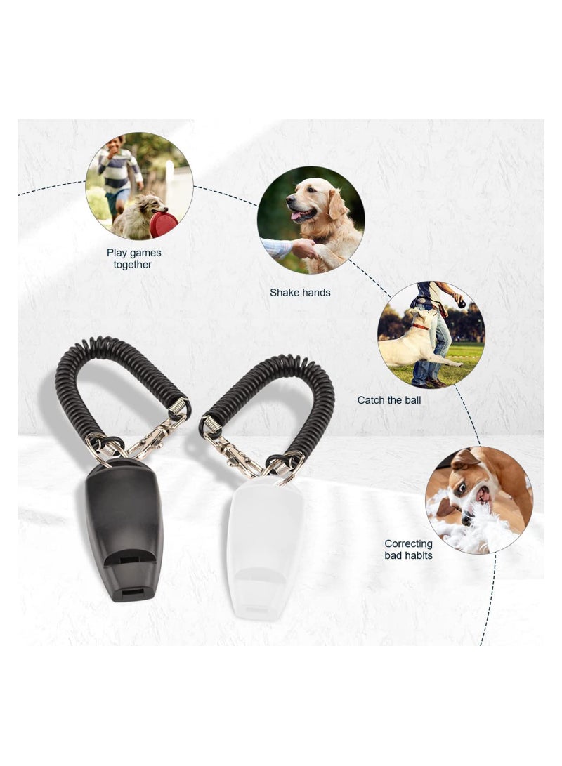 Dog Training Clickers and Whistle in One, Consistent Positive Reinforcement for Puppies, Fix Undesired Behaviors, Pet Training Clicker for Dog Cats Puppy Birds Horses, 2-Pack(White + Black) - Image 3