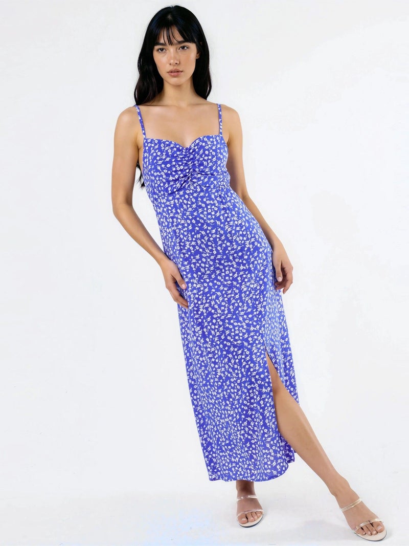 BUSEM Floral Midi Slip Dress with Heart Collar - Image 1