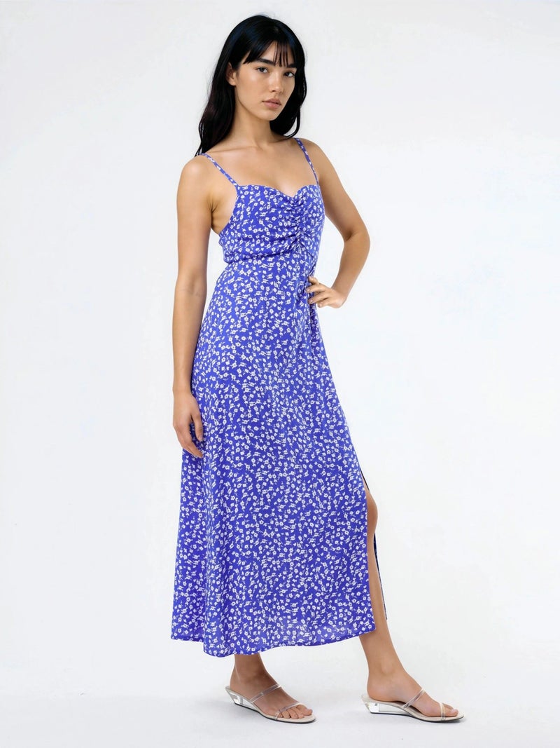 BUSEM Floral Midi Slip Dress with Heart Collar - Image 4