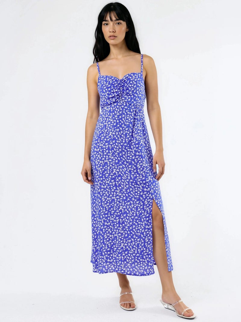 BUSEM Floral Midi Slip Dress with Heart Collar - Image 5