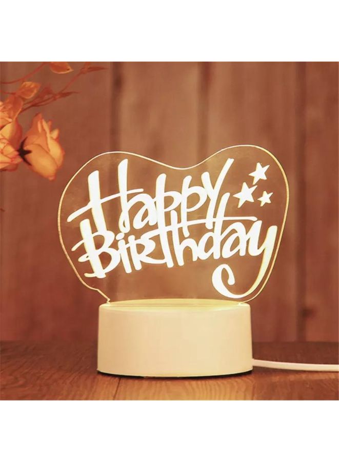 Happy Birthday Creative Night Light 3D Acrylic Bedroom Small Decorative 3D Lamp Night Lights For Home Decoration - Image 1