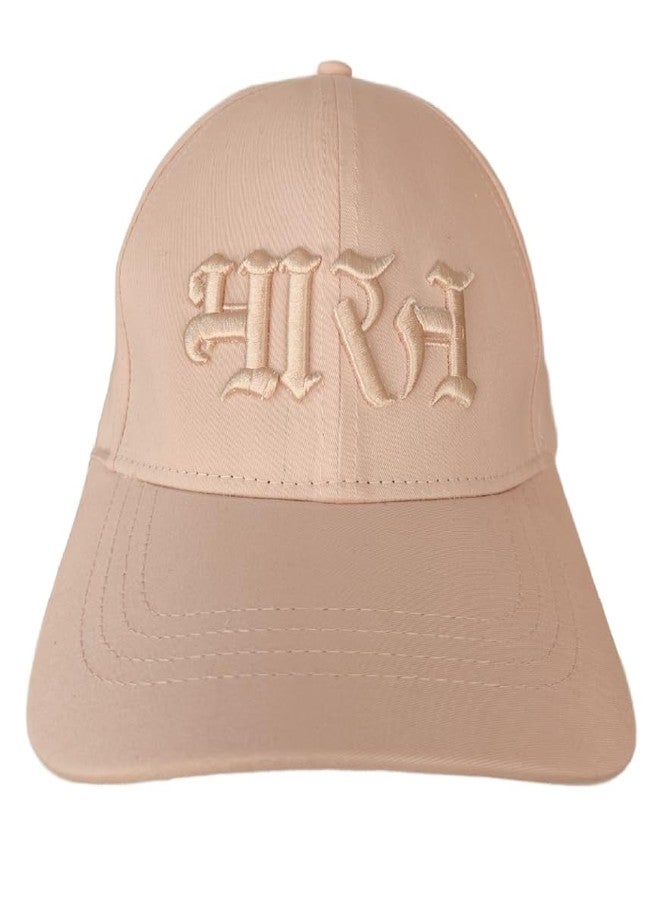 MaatirDesigns Pale Pure Cotton Baseball Cap with Elegant 3D Bharat Embroidery | Subtle Pink-on-Pink Artistic Design | Unisex Adjustable Casual Cap for Men & Women | Stylish Pre-Curved Brim | Durable Fashion Gift - Image 1