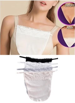 ShebSheb 4PCS Anti-Peep Lace Camisole Cleavage Cover Bra Insert,Detachable Breast Cover for Women  - Image 2