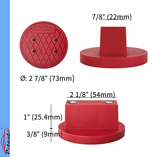 Potauto Nylon PA6 Magnetic Jack Pad Jacking Puck Adapter Support Compatible with Mercedes Benz Vehicles 2000-Present (Qty 1, Red) - Image 2