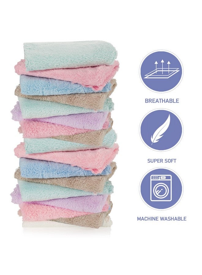 Chumia 36 Pack Baby Washcloths 10 x 10 Inches Baby Face Skin Wash Cloths Towels Set Microfiber Coral Fleece Absorbent and Soft for Newborns, Infants and Toddlers, Multicolored - Image 2