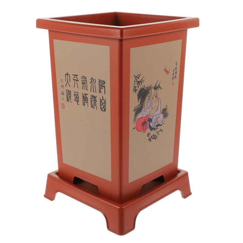 Orchid Planter Pot with Saucer Breathable Plastic Flower Pot for Indoor Home Gardening - Image 2