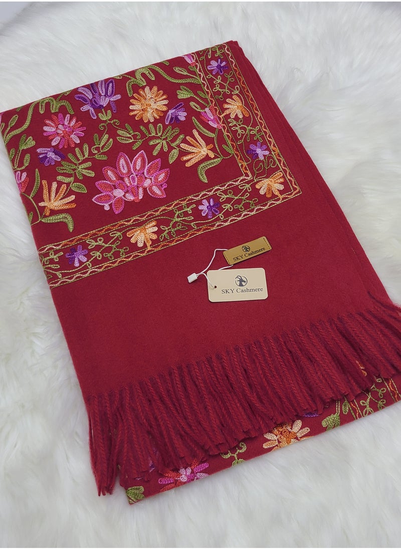 Sky cashmere - Embroidered Shawl - Image 1