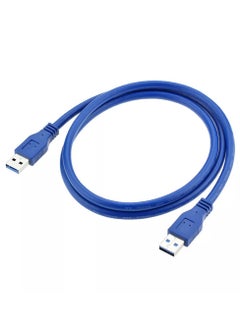 ماركة غير محددة كابل تمديد USB 3.0 ذكر إلى ذكر USB 3.0 عالي السرعة لنقل البيانات بسرعة 5 جيجابايت في الثانية مع حماية للكمبيوتر الشخصي - الكمبيوتر المحمول - الأجهزة الأخرى 1 متر - أزرق  - Image 1