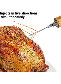 HY Meat Injector Syringe - 3 Marinade Injector Needles for BBQ Grill, Premium Portable Turkey Injector kit for Smoker,Marinades Injector for Meats With 1oz Large Capacity 1 Brush Easy to Use & Clean (Red)  - Image 3