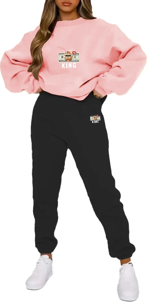 دوغ فش Tracksuit Oversize Urban Printed Tracksuit,lover,couple Combination Navy Blue