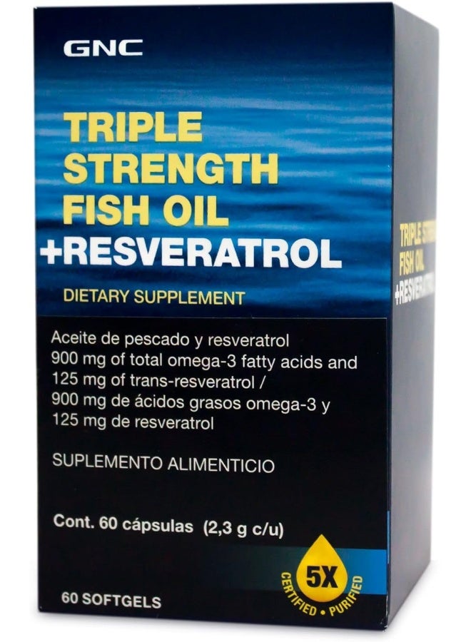جي إن سي زيت السمك بقوة ثلاثية من GNC + ريسفيراترول - Image 1