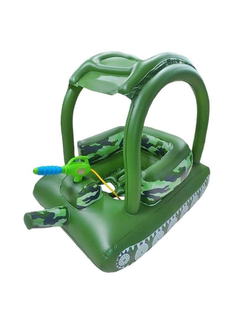 كول بيبي أطفال السباحة تعويم سرير أطفال قابل للنفخ تعويم مع مظلة الشمس ومقعد السلامة خزان الطفل طوافة بلاستيكية للسباحة لشاطئ حفلة حمام السباحة - Image 1