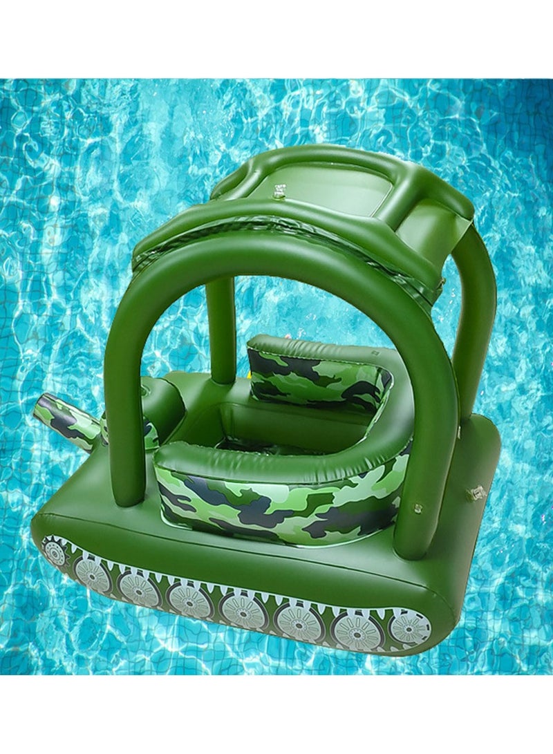 كول بيبي أطفال السباحة تعويم سرير أطفال قابل للنفخ تعويم مع مظلة الشمس ومقعد السلامة خزان الطفل طوافة بلاستيكية للسباحة لشاطئ حفلة حمام السباحة - Image 5