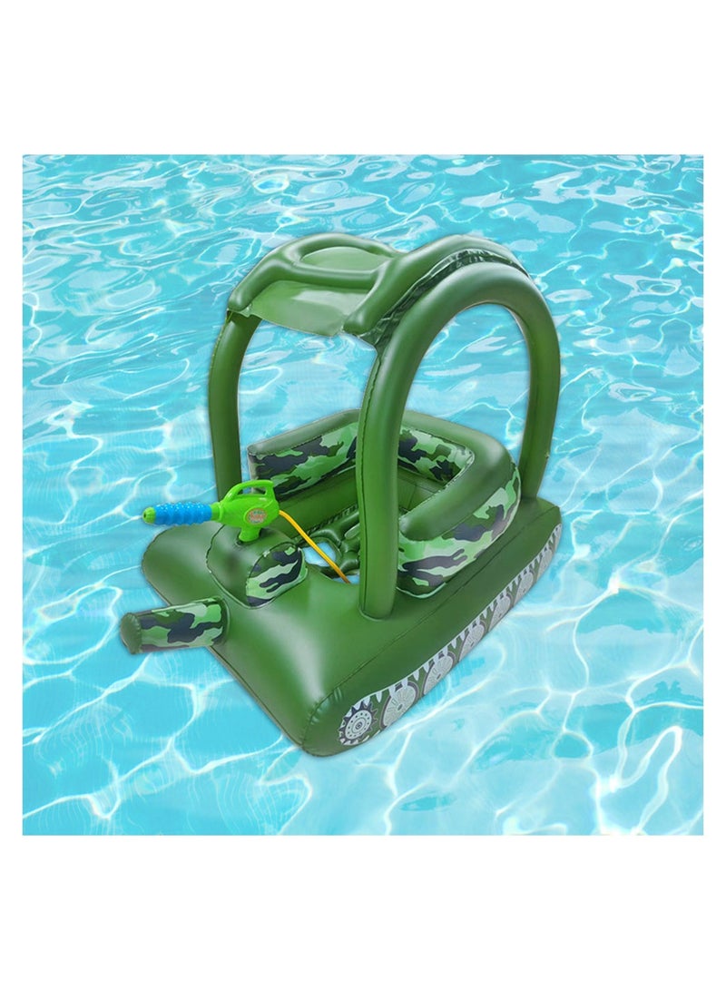 كول بيبي أطفال السباحة تعويم سرير أطفال قابل للنفخ تعويم مع مظلة الشمس ومقعد السلامة خزان الطفل طوافة بلاستيكية للسباحة لشاطئ حفلة حمام السباحة - Image 3