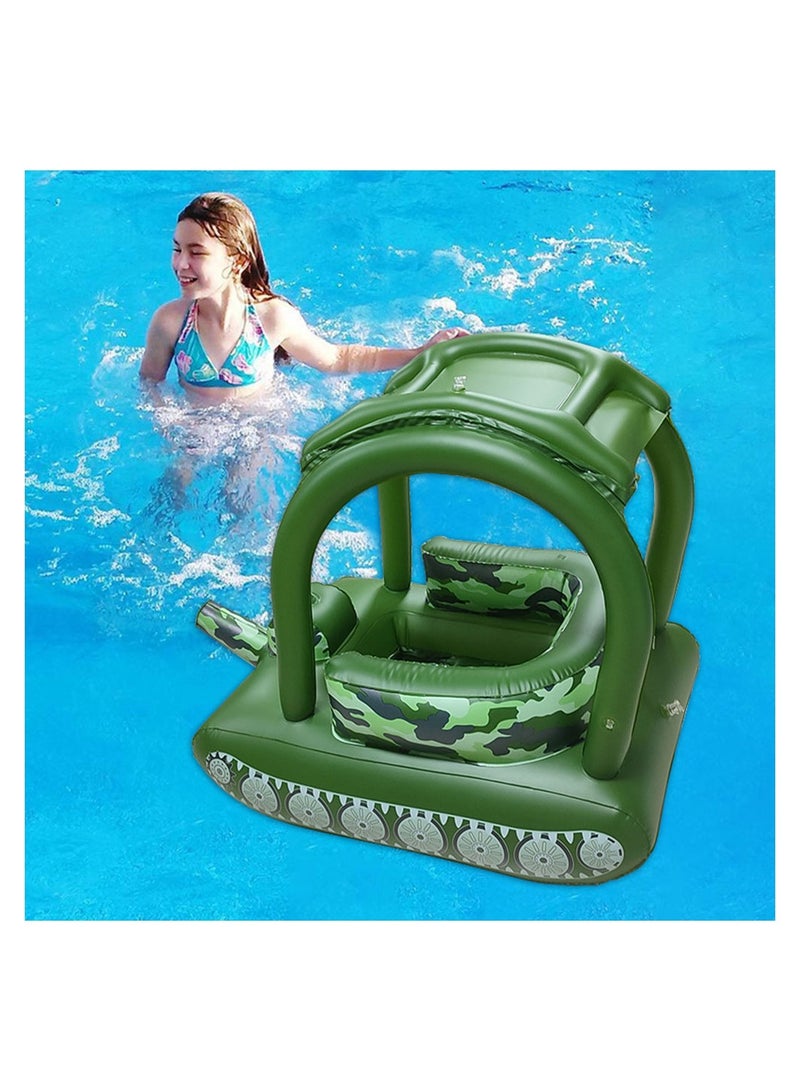 كول بيبي أطفال السباحة تعويم سرير أطفال قابل للنفخ تعويم مع مظلة الشمس ومقعد السلامة خزان الطفل طوافة بلاستيكية للسباحة لشاطئ حفلة حمام السباحة - Image 4