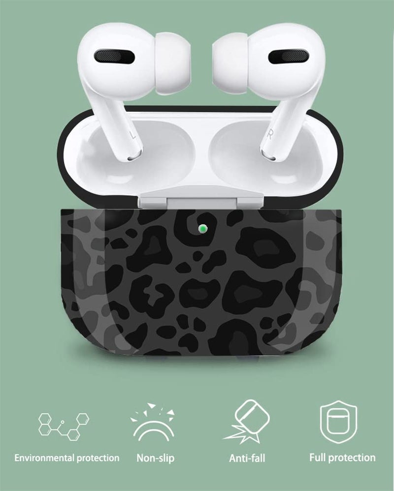 Olytop for Airpods 3rd Gen Case Leopard, Cute Cheetah Airpods 3rd Gen Protective Hard Skin Women Girl with Keychain for Apple iPod 3rd Gen Case - Black/Grey Leopard - Image 4