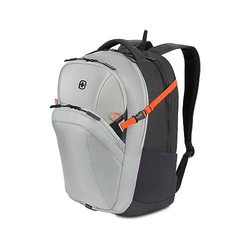 SwissGear UrbanPro Laptop Backpack, Laptop Bag Fits Most 16-Inch Laptops, Commuter Friendly Trolley Sleeve, Ideal for Work, Travel or School - Light Grey/Charcoal (18.5-Inch) - Image 1