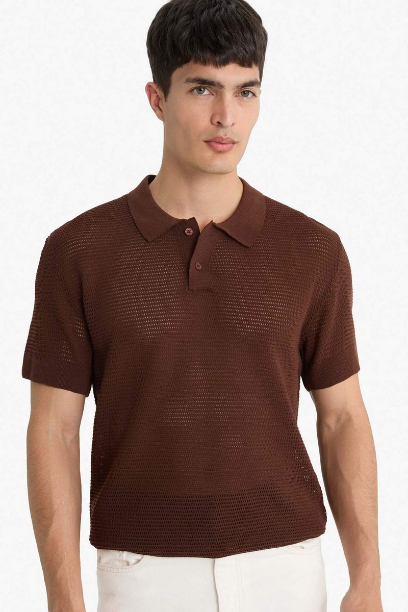 DeFacto Standard Fit Knitwear Short Sleeve Polo T-Shirt - Image 1