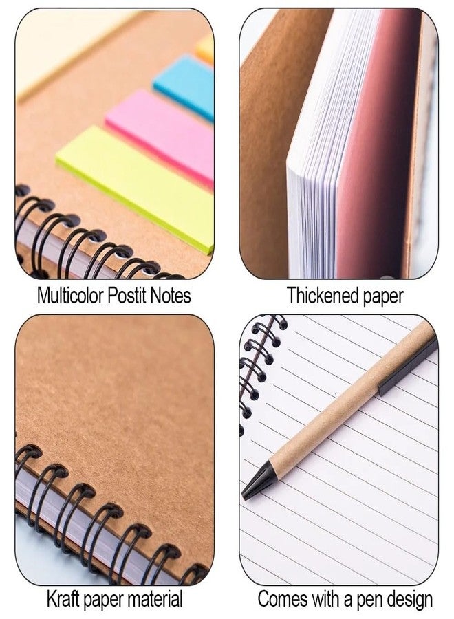 Portible Spiral Notebook - Lined Notepad with Pen Holder, Sticky Notes, and Page Marker Colored Index Tabs Flags - Portable Writing Journal for Office, School, and Personal Use - Image 3