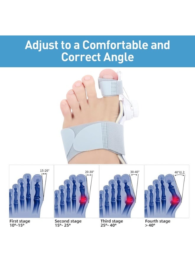 FDTY Bunion Corrector for Women Men Big Toe,Adjustable Knob Bunion Corrector for Bunion Relief,Bunion Fix with Bunion Silicone Pad，Suitable for Left/Right Feet Bunion Relief, Grey - Image 5