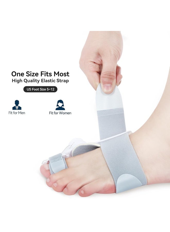 FDTY Bunion Corrector for Women Men Big Toe,Adjustable Knob Bunion Corrector for Bunion Relief,Bunion Fix with Bunion Silicone Pad，Suitable for Left/Right Feet Bunion Relief, Grey - Image 2