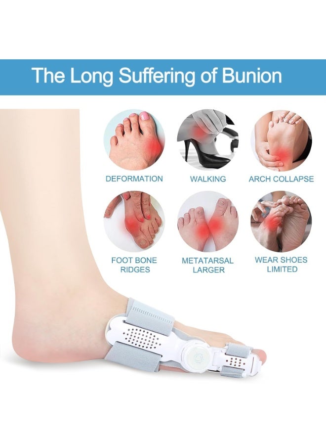 FDTY Bunion Corrector for Women Men Big Toe,Adjustable Knob Bunion Corrector for Bunion Relief,Bunion Fix with Bunion Silicone Pad，Suitable for Left/Right Feet Bunion Relief, Grey - Image 3