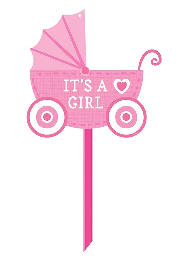 Amscan Baby Girl Generic Yard Sign, Baby Shower Party Decorations