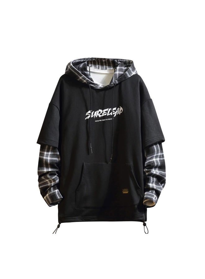 GURUNVANI Japan Style Patchwork Hoodies Men Characters Streetwear Hoodie Men Sweatshirt  - Image 1