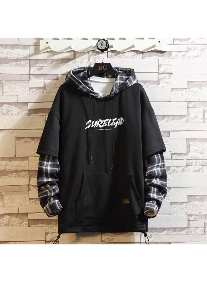 GURUNVANI Japan Style Patchwork Hoodies Men Characters Streetwear Hoodie Men Sweatshirt  - Image 2