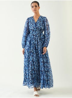 Floral Print Balloon Sleeve Wrap Maxi Dress - pzsku/ZE0840BE9742F4C7889E7Z/45/_/1740554256/196cecad-85a1-415f-9045-de51b80160a1