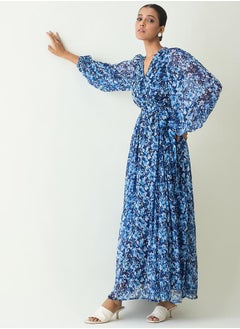 Floral Print Balloon Sleeve Wrap Maxi Dress - pzsku/ZE0840BE9742F4C7889E7Z/45/_/1740554259/90759302-273d-427b-a0de-096446b5f55e