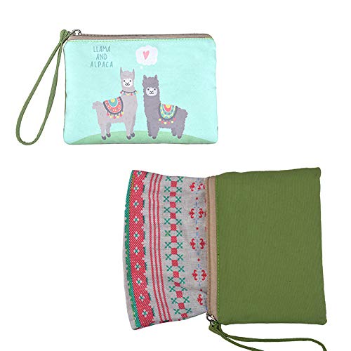 Rantanto Small Cute Cash Coin Purse, Canvas Change Purse, Kawaii Coin Pouch With Handle Christmas Gift For Women Teenager Girls (BG0023 Llama And Alpaca) - Image 4
