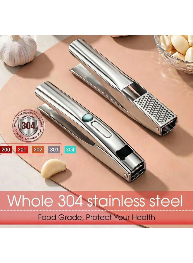 UOSLOR Heavy Duty Garlic Press,﻿ Garlic Mincer Tool, 304 Stainless Steel, Ergonomic Handle, Easy to Clean, Large Capacity, Dishwasher Safe, Rust-Proof - Image 4