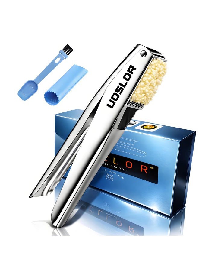 UOSLOR Heavy Duty Garlic Press,﻿ Garlic Mincer Tool, 304 Stainless Steel, Ergonomic Handle, Easy to Clean, Large Capacity, Dishwasher Safe, Rust-Proof - Image 1