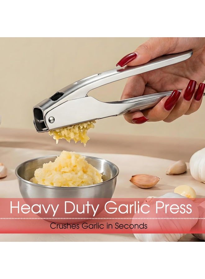 UOSLOR Heavy Duty Garlic Press,﻿ Garlic Mincer Tool, 304 Stainless Steel, Ergonomic Handle, Easy to Clean, Large Capacity, Dishwasher Safe, Rust-Proof - Image 2